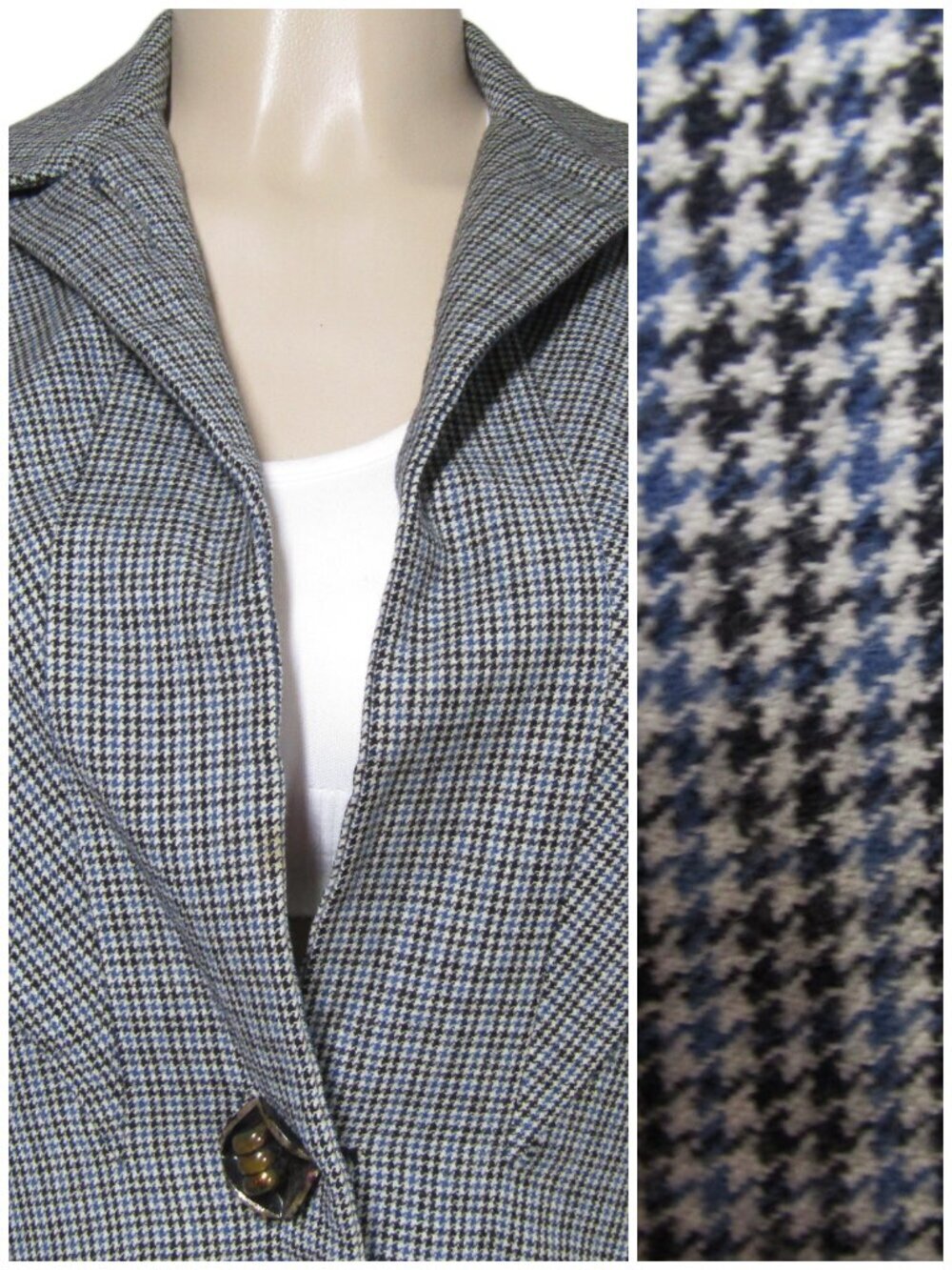 VTG 40s 50s Plaid Academia Preppy HERRINGBONE Retro  Harris Jacket Blazer S M
